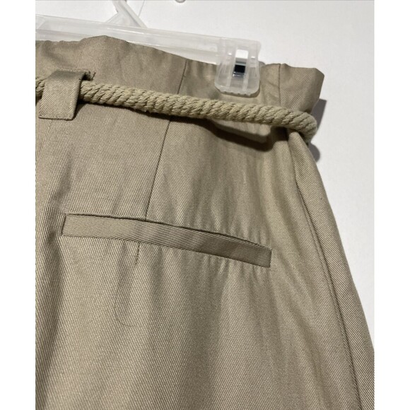 H&M‎ Pants Womens 2 Paperbag Waist Wide Leg Khaki Boho Beachy Grunge Streetwear - Picture 9 of 14
